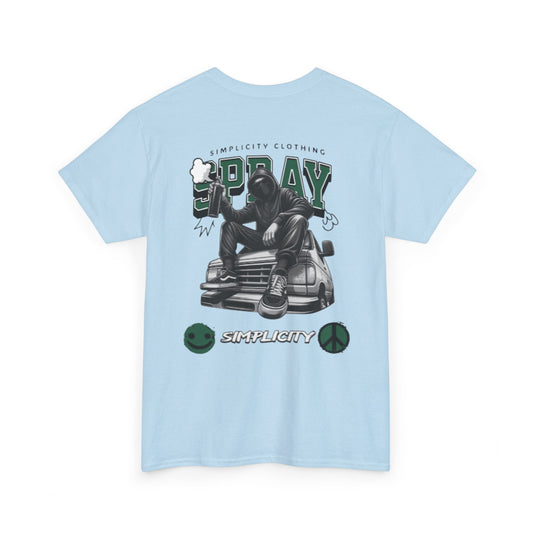 Simplicity Green Graffiti Adult Tee Light Blue