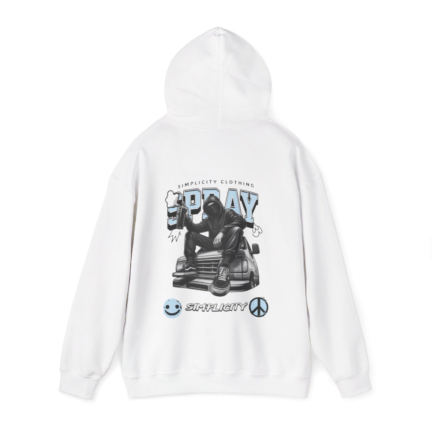 Simplicity Blue Graffiti Adult Hoodie