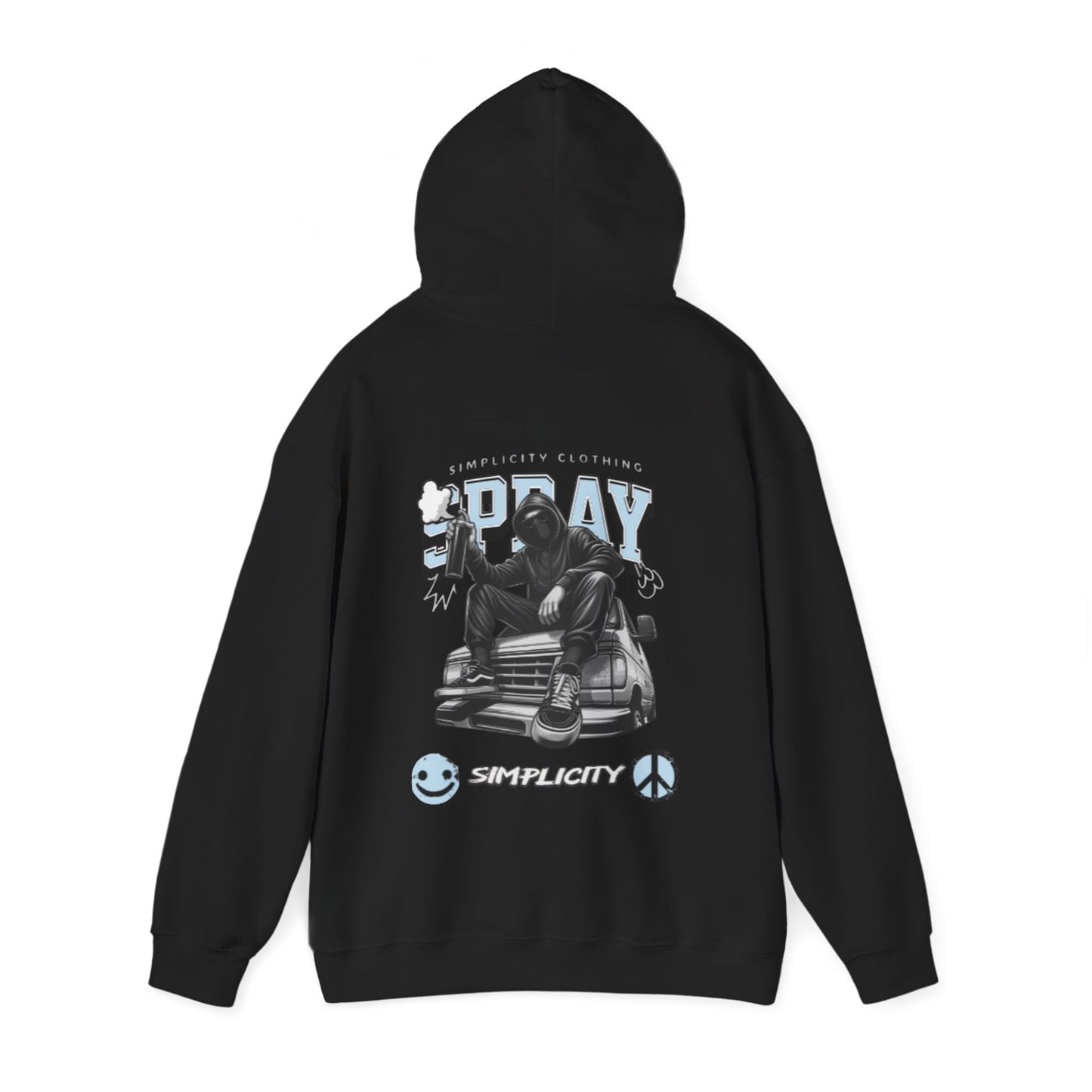 Simplicity Blue Graffiti Adult Hoodie