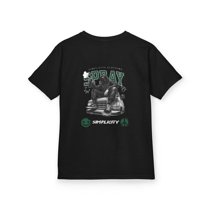 Simplicity Green Graffiti Kids Tee Black