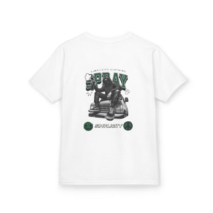 Simplicity Green Graffiti Kids Tee White