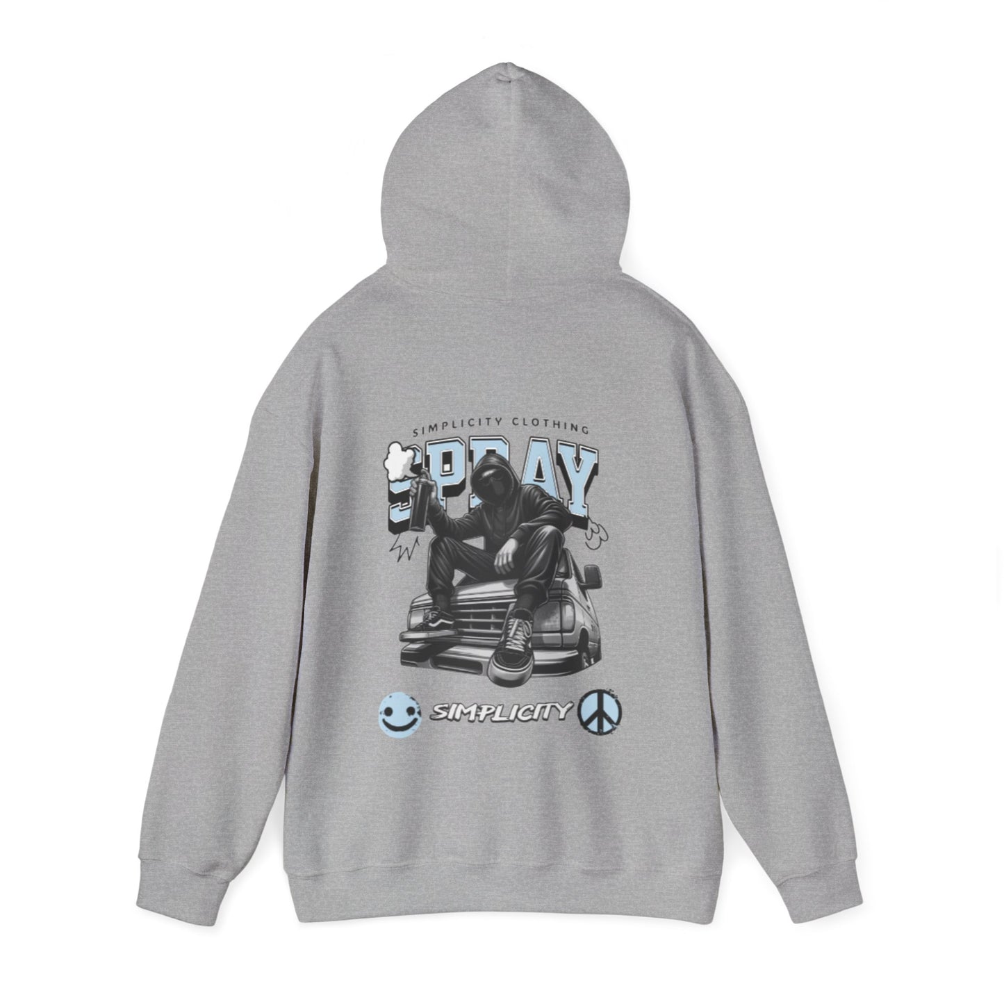 Simplicity Blue Graffiti Adult Hoodie