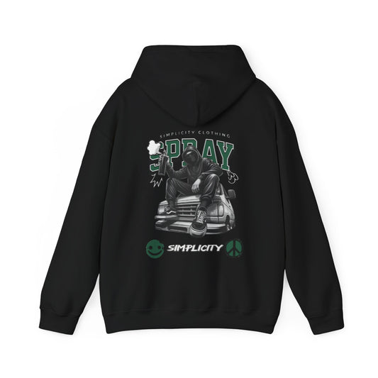 Simplicity Green Graffiti Adult Hoodie Black