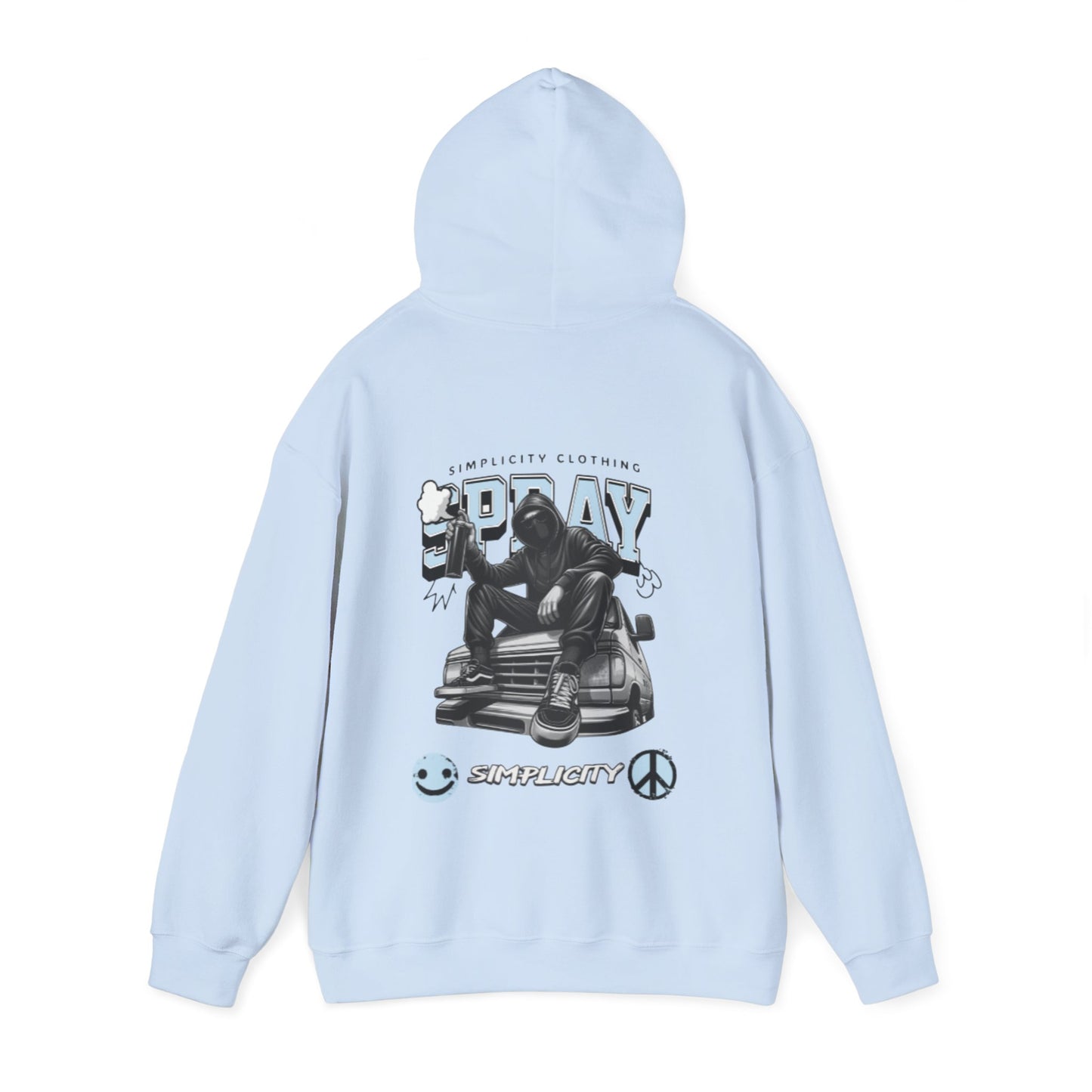 Simplicity Blue Graffiti Adult Hoodie