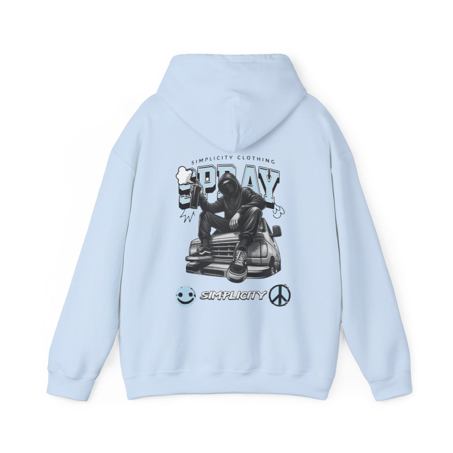 Simplicity Blue Graffiti Adult Hoodie