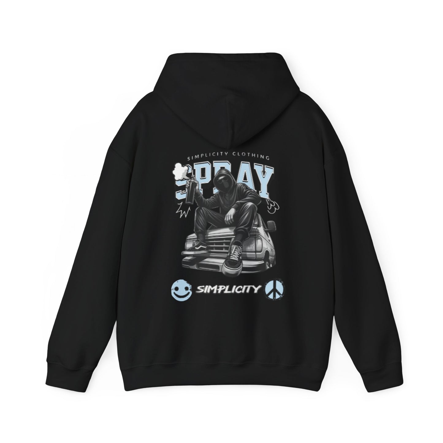 Simplicity Blue Graffiti Adult Hoodie
