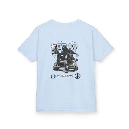 Simplicity Blue Graffiti Kids Tee