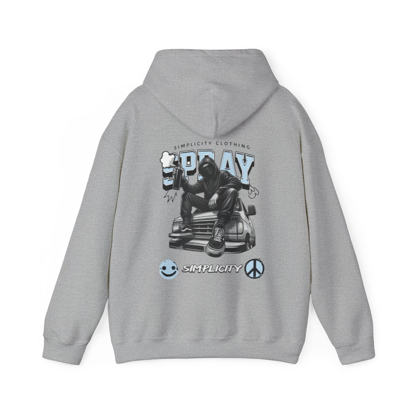 Simplicity Blue Graffiti Adult Hoodie