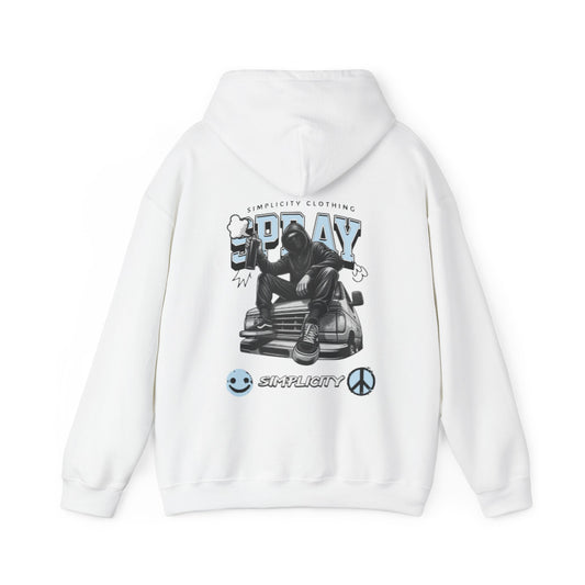 Simplicity Blue Graffiti Adult Hoodie White