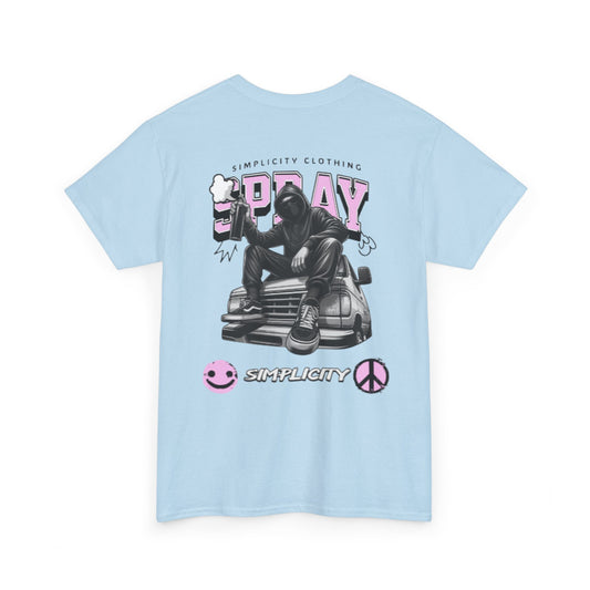 Simplicity Pink Graffiti Adult Tee Light Blue