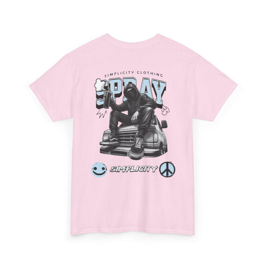 Simplicity Blue Graffiti Adult Tee Light Pink